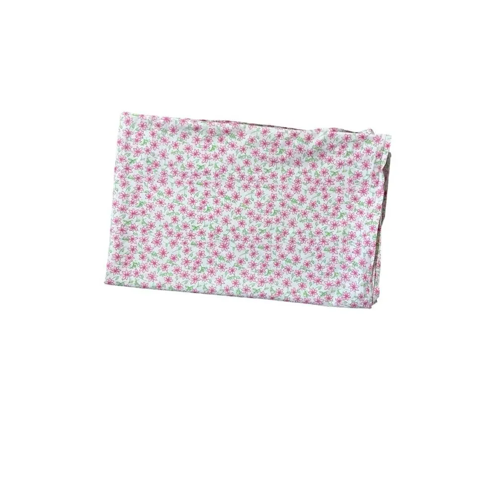 Lilly Pulitzer Discontinued Floral Flat Sheet Twin Size Cotton Pink White Green
